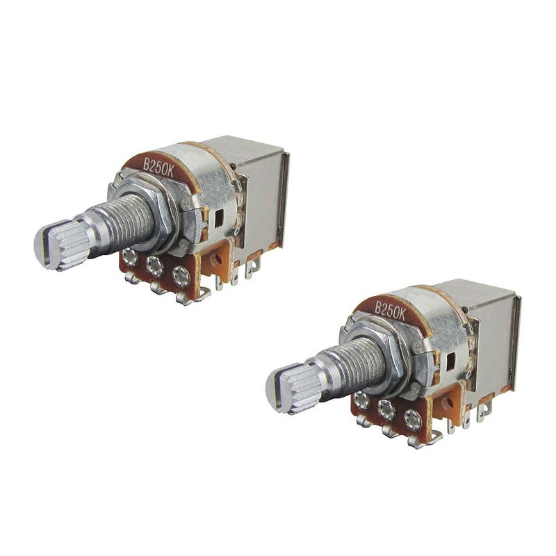 FLEOR فليور 2 قطع من أزرار الجيتار القابلة للدفع والسحب 18 مم عمود مقسم B250K مقاومات خطية - Image 1